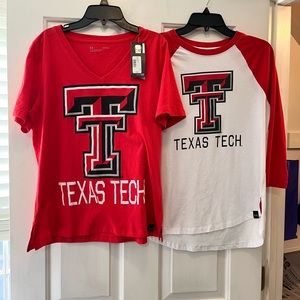 Bundle of 2 Texas Tech Large Womens Large Under Armour Short & 3/4 sleeve